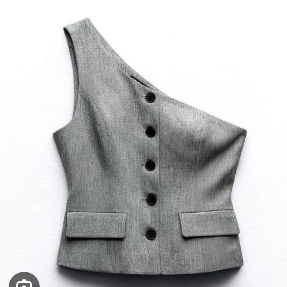 ZARA asymmetric one shoulder vest top.